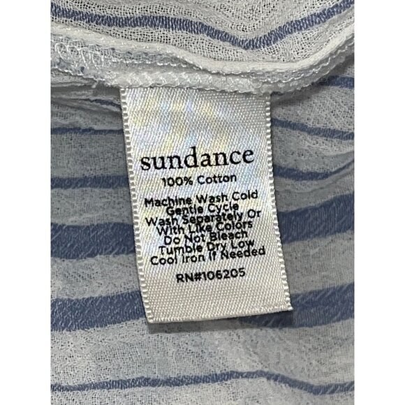 Sundance Womens Blue & White Striped Button-Up Shirt XL - Picture 10 of 10